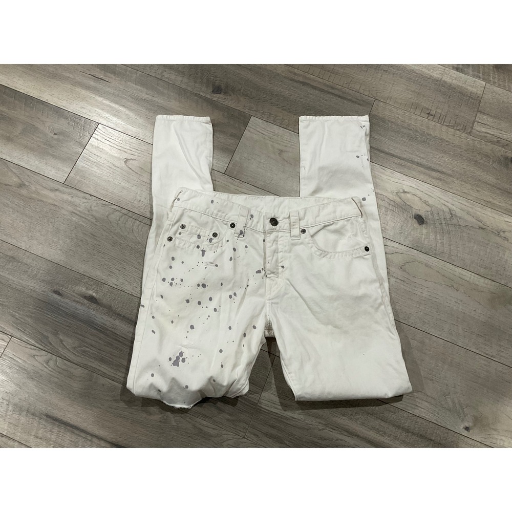True Religion Paint Splatter Distressed Slim Jeans 32x33 pre production sample